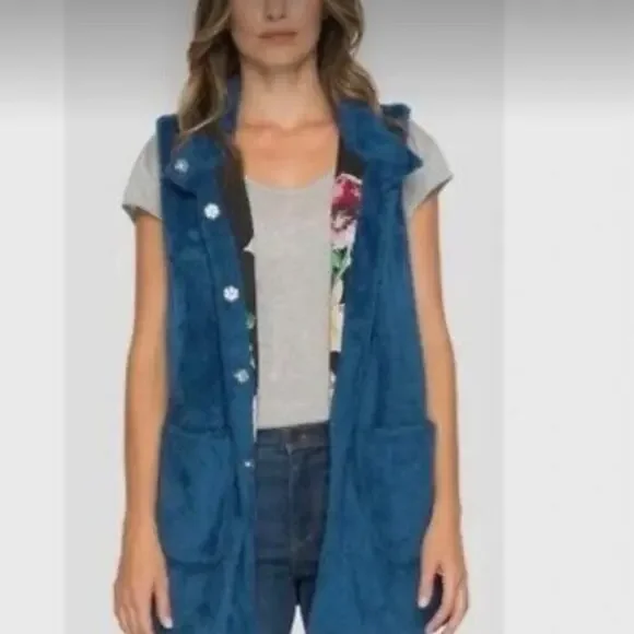 Johnny Was Vicney Lagoon Reversible Vest XS - Picture 9 of 11